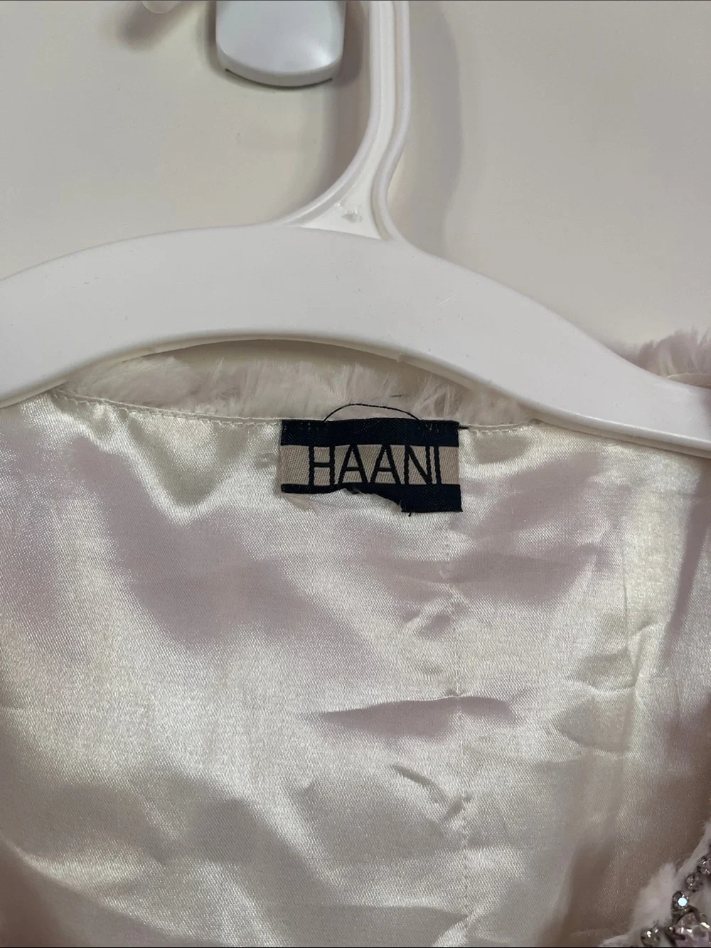 Haani Embellished Faux Fur Cropped Jacket